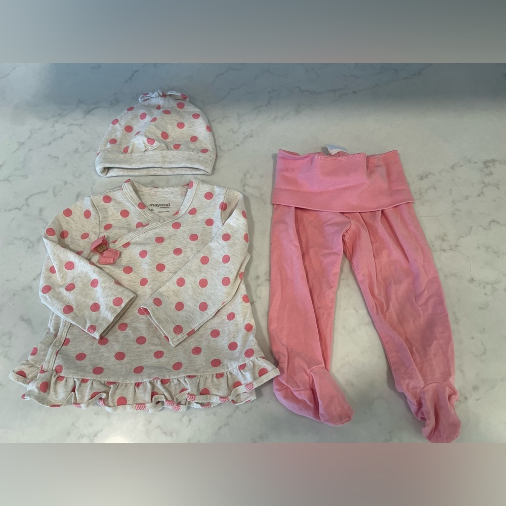 Mayoral polka dot 3 piece set (4-6 months)